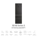 Haier 3D 60 Series 5 HTW5618DNPT - Frigorífico Combi, WIFI, Botellero, Cajones Direct Access, Direct Flow, 360L, MyZone Pro, HumidityZone, Total No Frost, An 59,5cm, Motor Inverter, LuzLED, Negro - 2