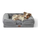 BEDSURE orthopädisches Hundebett Ergonomisches Hundesofa - 71x58 cm Hundecouch mit eierförmiger Kistenschaum für kleine Hunde, waschbar rutschfest Hundebetten, grau - 1