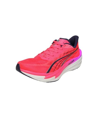 Puma Deviate Nitro 4 X Hyrox - Scarpe da corsa da uomo, Bianco-Orchidea Elettrica-Rosa Puro, 42 EU