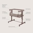 lionelo Aurora 3in1 Culla Co-sleeping e Lettino da viaggio per neonato bambini fino 9kg Regolabile in altezza e Inclinazione Parete aperta rete traspirata Materasso innovativo Zanzariera - 9