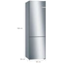 Bosch - Frigorífico Combinado, Libre Instalación, Serie 4, 60 cm de ancho, Total NoFrost, acero antihuellas, KGN36VIED - 2