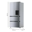 Cecotec Frigorifero Porta Francese Bolero CoolMarket FD 436 WD Inox E. 436L, Dispenser Acqua, Inverter Plus, No Frost, Multi Airflow, Fast Cooling/Freezing, Classe E, Metal Cooling, 83,6x63,6x183 cm - 2