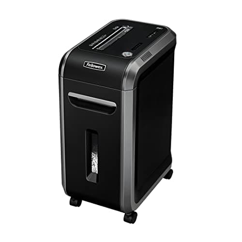 Fellowes 18 Sheets Paper Shredder, Particle Cut (P4) Paper Shredder for Office, Powershred 99Ci, Shredder with 100% Jam Free Technology, Safesense, Energy Saving System, 34L Waste Paper Bin, CD