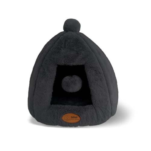 PATAM Cuccia Gatto, Cane Piccola Taglia, da Interno, Lavabile, Antiscivolo, Igloo Nero
