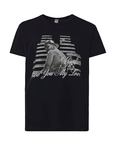 GEOLIER T-Shirt Ufficiale Give You My Love - 100% Cotone, Nera - Merchandising Ufficiale (IT, Testo, M, Regular, Regular, Nero)