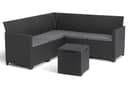 Keter Nora - Ecksofa für Garten oder Terrasse, 5-Sitzer, mit Kissen und Beistelltisch mit 35 l Stauraum, Farbe Graphit - 1