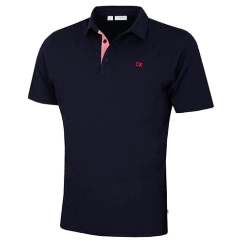 Calvin Klein Mens Prep Campus Oxford Polo Shirt - Solid Navy - XL