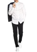 Armani Exchange Long Sleeve Ultra Stretch Lyocell Button Down Shirt. Slim Fit. Shirt, - 2