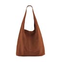 MODELISA - Bolso Saco Piel Antelina Shopper Made In Italy Mujer (Marrón) - 1