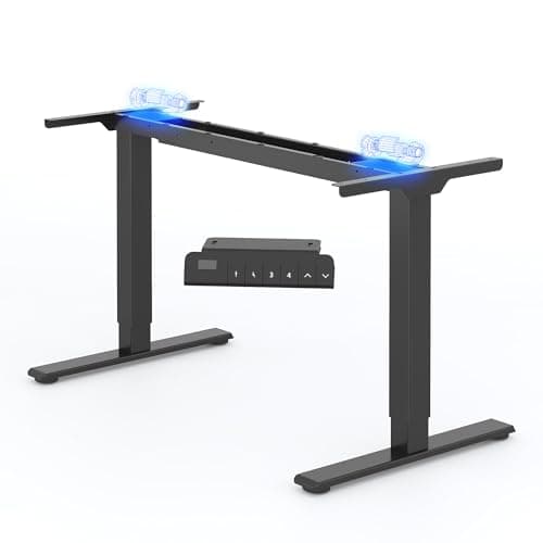 FLEXISPOT Height-Adjustable Desk Frame, Electric Table Legs with 2 Motors & LED Height Display & 4 Memory Functions, Height-Adjustable Table Frame E1 Pro, Black
