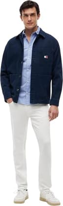 Tommy Jeans Tjm Original Stretch Shirt Dm0dm04405 Camisa, Azul (Lavender Lustre), XL Hombre - 5