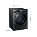 Samsung WW11DB8B95GBU2 Bespoke Washing Machine 11 kg 1400 rpm Extra Energy Saving Energy Efficiency Class A (-40%), AI Ecobubble, QuickDrive, AI Wash, SuperSpeed 39 Min, Black - 2