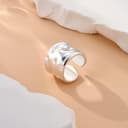 ALEXCRAFT Anillos Mujer Plata Ajustables 18mm Chunky Anillos Ajustables Acero Inoxidable Anillo Hombre Plata - 6