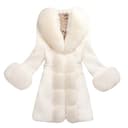 Vhersily 2026 Damen Winter Plüsch Mantel Lang Elegant Verdickt Warm Winddicht Casual Business Klassische Bequeme Streetwear Herbst Winter Bequem Für Abendessen, Hochzeit, Weiß, M - 1