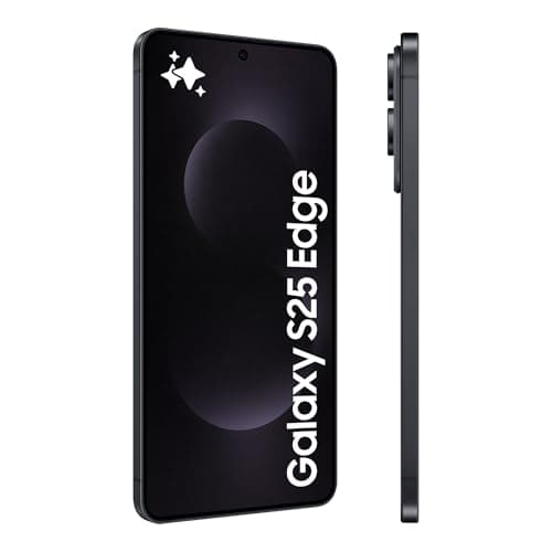 Samsung Galaxy S25 Edge AI Smartphone, Galaxy AI, Android Smartphone, 12GB Memory, 256GB Storage, 200 MP Camera, Long Battery Life, Titanium JetBlack, 3 Year Extended Warranty (UK Version)