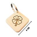 Rienco | Portachiavi personalizzato in legno d’acero, colore Acero | Incisione quadrifoglio, design liscio, leggero 10g | Ciondolo portafortuna per borse, auto, casa - 7