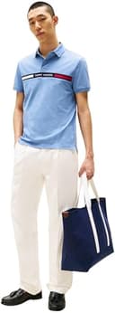 Tommy Hilfiger Uomo Maglietta Polo Maniche Corte Chest Insert Regular Fit, Blu (Brisk Blue), L - 3