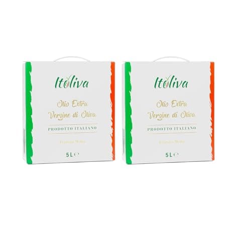 Itoliva - 100% Italian Cold Extracted Extra Virgin Olive Oil, Pack of 2 x 5L, Single Cultivar Peranzana, Medium Fruity Taste