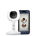 Nanit Pro 1080p HD Smart Baby Monitor and Flex Duo Stand, Featuring Split Screen and Alert Zone Function, Includes Small Breathing Band, White - 1