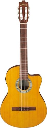 Ibanez GA3ECE-OAM Open Pore Amber Classical Acoustic-Electric Guitar – Cutaway Classical Body, Spruce Top, Meranti Back & Sides, Nandu Fretboard, AEQ-2T Preamp & Built-in Tuner