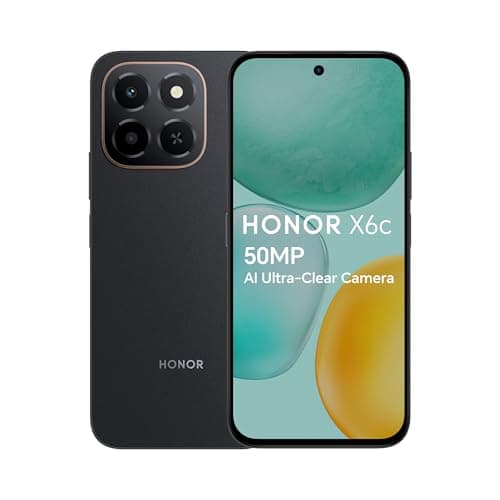 HONOR X6c,Unlocked Mobile Phones, 6.61-Inch 120Hz Eye Comfort Display,6+128GB,5300 mAh Long-lasting Battery,50 MP AI Ultra-Clear Camera,Extreme Drop&Water Resistance,Android 15,Midnight Black