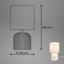 BRILONER - Tischlampe mit Stoffschirm, Kabelschalter, Keramikfuß, Lampe, Nachttischlampe, Tischleuchte, Dekolampe Flur, Bürolampe, Leselampe, Wohnzimmer, Schlafzimmer, 15x28 cm (DxH), Weiß - 6