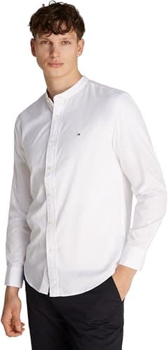 Tommy Hilfiger Uomo Camicia Flex Poplin Solid MAO Regular Fit, Bianco (White), 3XL