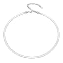 Silvora Collar Choker Mujer Plata de Primera Ley 925 3mm Cadena Plana Serpiente 32cm Ajustable Joyería Minimalista Regalo Madre Pareja - 1