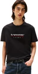 Tommy Jeans Uomo T-Shirt Maniche Corte Tee Regular Fit, Nero (Black), L - 1