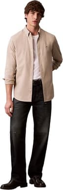 Calvin Klein Camicia Classica da Uomo LS Solid Oxford LV140EM125 Altre Camicie, Marrone (Marmo Antico), S, Marrone (Marmo Antico), S - 5