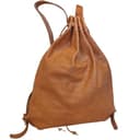 MELONI Borsa Zaino in Pelle, Artigianale, Fatta a mano, Sacca Sarda Tradizionale SA TASCA, Cuoio Naturale con Chiusura a Coulisse - 2