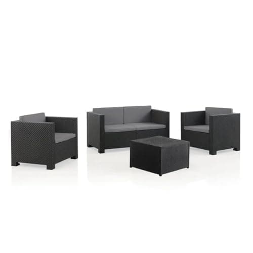 SP Berner Shaf - EVO Confort | Set Muebles de Salon Exterior - Conjunto Muebles Jardin Exterior 4 Plazas | Fabricado en España con Materiales Reciclados - Color Grafito