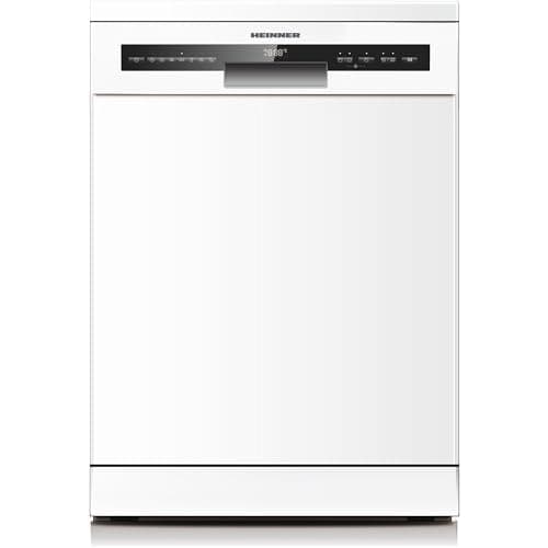 Heinner Geschirrspüler 60 cm freistehend Weiß, 14 Maßgedecke, 7 Programme inkl. ECO, Hygiene 70°C & Auto-Türöffnung, Startzeitvorwahl 1-24h, Energieklasse D, 5 Jahre Garantie, HDW-FSM60714AWD+++