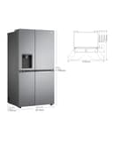 LG GSLV70PZTD - Frigorífico Americano, Nevera Americana, Inverter Linear Compressor, Door Clooning+, Puerta UltraSleek, Clasificación D, 635 L, Color Inox - 3