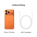 Apple iPhone 17 Pro Max 256 GB: 6,9" Display mit ProMotion, A19 Pro Chip, beste Batterielaufzeit, die es je in einem iPhone gab, Pro Fusion Kamera-System, Center Stage Frontkamera; Cosmic Orange - 6