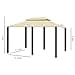 Outsunny Gazebo da Giardino 3x4 m con Tende e Tetto a 2 Livelli in Acciaio e Poliestere, Bianco Crema - 4