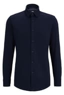 BOSS Herren P-HANK-s-C1-222 Slim-Fit Hemd aus Baumwoll-Mix mit Performance-Stretch Dunkelblau 42 - 8