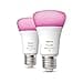 Philips Hue White and Color Ambiance Lampadina Smart Led, Bluetooth, Dimmerabili, E27, 9 W, confezione da 2 - 4