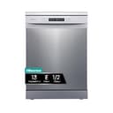 Hisense HS622E10X - Lavavajillas, Capacidad para 13 servicios, 60 cm, Programa ECO, Silencioso, 2, Filtro autolimpiable, Contador digital, Libre instalación, Inox - 1