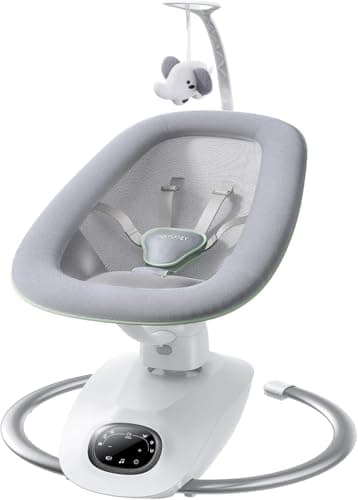 Momcozy CocoSway Babywippe, elektrische 3D-Motion, 6 Bewegungen & 4 Stufen, Fernbedienung, 8 Wiegenlieder, ab Geburt bis 9 kg.