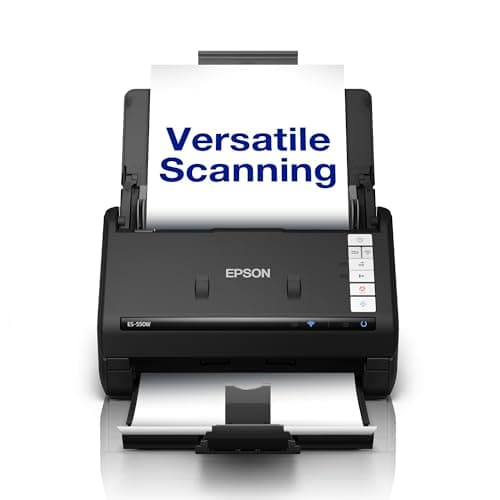 Epson WorkForce ES-550W Wireless Document Scanner | 45ppm / 90 ipm | 100-Sheet Auto Document Feeder | Colour | USB connectivity | Up to A4