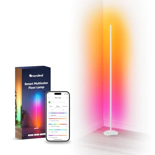 Nanoleaf Matte Smart Floor Lamp, White, RGB IC LED Floor Lamp, Dimmable, Music Sync, Dynamic Gradient Scenes, 1700 lm, App & Voice Control (Function with Alexa, Apple), Bedroom Gaming Decoration
