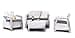 Keter Corfu Lounge Set Mobili da Esterno in Rattan con Divano 2 Posti 2 Poltrone e Tavolino, Bianco, 50X168X75 Cm - 1