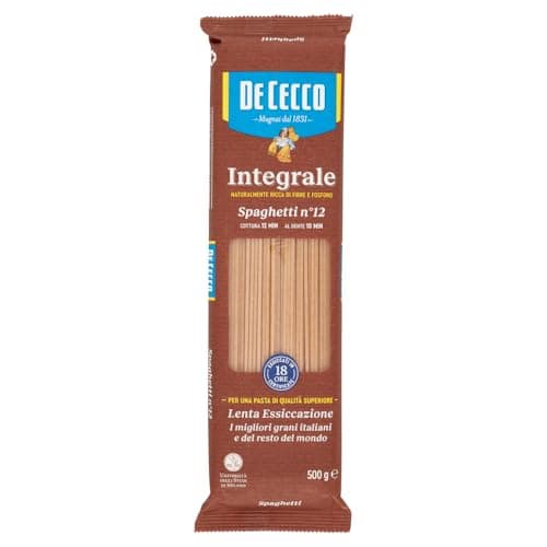 Pastificio De Cecco Premium Whole Wheat Spaghetti Pasta (4 x 500gr)