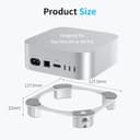 OMOTON Aluminium Stand for Mac mini M4 and M4 Pro, Easily Accessible Power Button, Ventilation & Cooling Desktop Holder Mount, Stable and Non-Slip Stand, Silver - 6