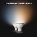 Philips Hue White Ambiance, Faretto LED Smart GU10, Luce Bianca da calda a fredda, 400lm, Compatibile con Bluetooth, controllo vocale con Alexa, Apple Home e Google Assistant, pack da 2 - 3
