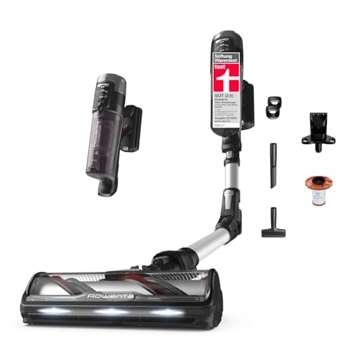 Rowenta X-Force Flex 13.60 Cordless Vacuum Cleaner, Allergy Model, Deep Cleaning, Flex Joint, 150 Air Watts, Up to 60 Minutes Runtime, Made in France, RH9A36WV