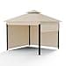 blumfeldt Grandezza Cortina - Gazebo, 3x3m, Acciaio Verniciato, Tetto & Pannelli Laterali Impermeabili, Resistente Gazebo da Esterno, Beige - 1