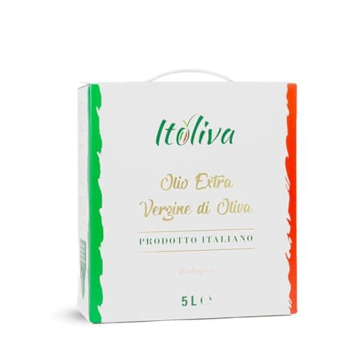 Itoliva - Organic 100% Italian Extra Virgin Olive Oil, cold extracted, 5 L, Monocultivar Ogliarola, Light Fruity taste
