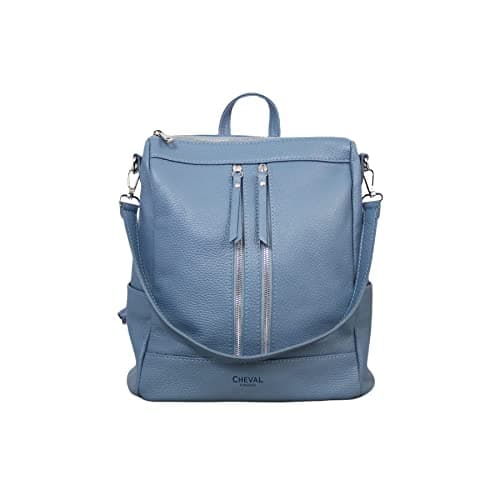 Cheval Firenze Alya Backpack, Genuine Leather Made in Italy, azure, 0